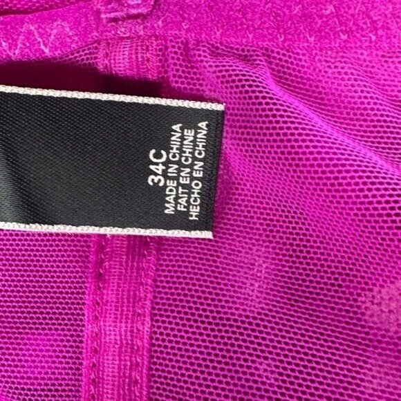 Victorias Secret 34C Sheer Lingerie Babydoll Dress Purple Mesh Underwire Push Up - Picture 12 of 12
